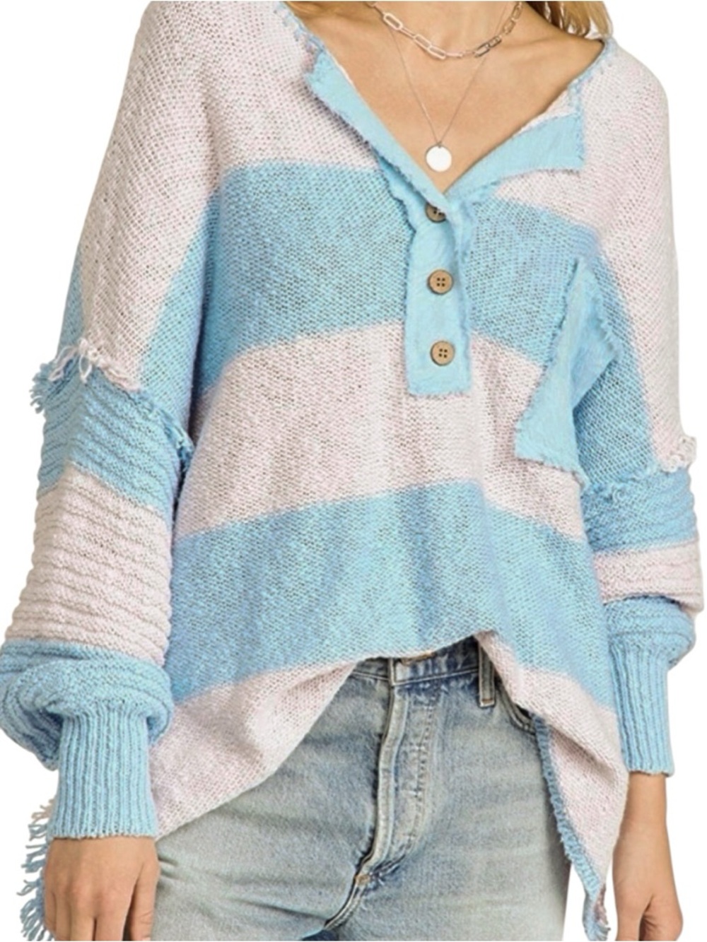 Free People Road Trip Henley Oversized Sweater